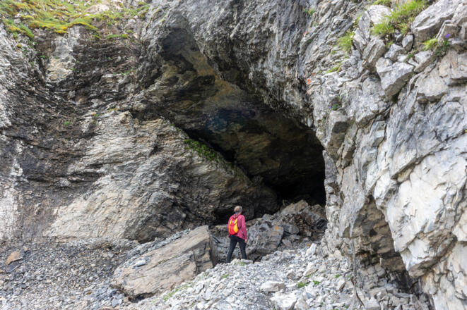 Schlund der Obstanser Eishöhle.