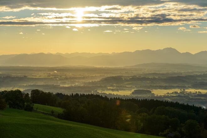 Blick vom Hohen Peißenberg Richtung Südosten