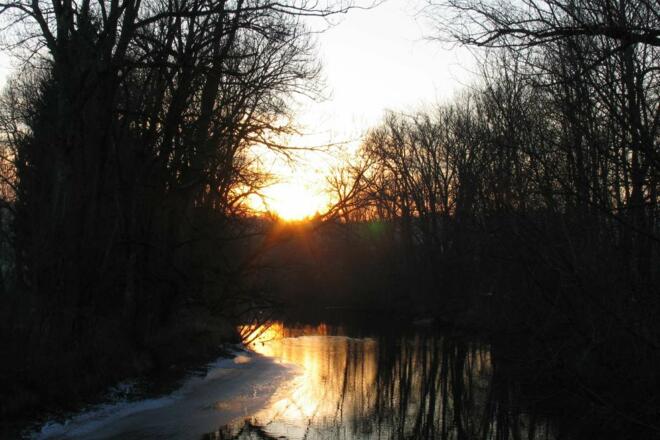 Prienmündung Schafwaschener Bucht im Winter