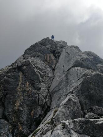 Obere Abseilpassage vom Kl. Waxenstein in die Mittagscharte