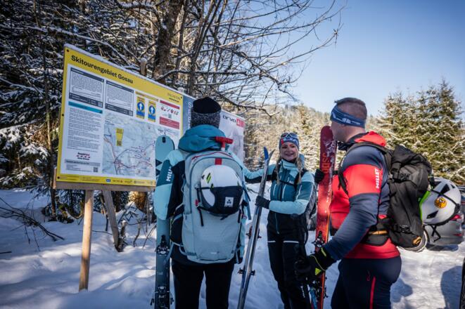 Skitour Kornbrand Start Parkplatzschild