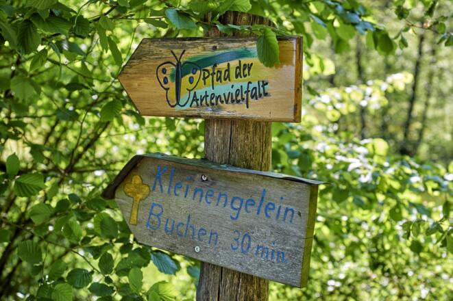 Wegweiser Pfad der Artenvielfalt