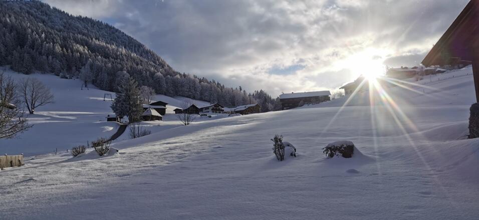 Ausblick Gästezimmer Winter