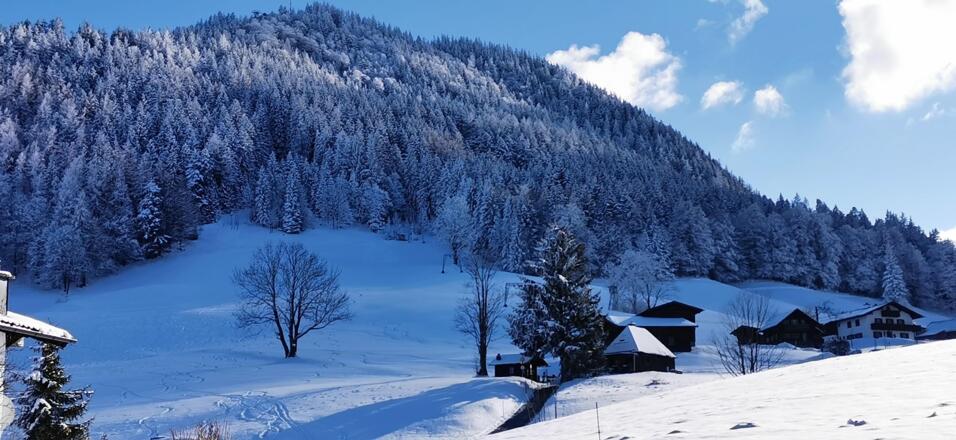 Ausblick Gästezimmer Winter