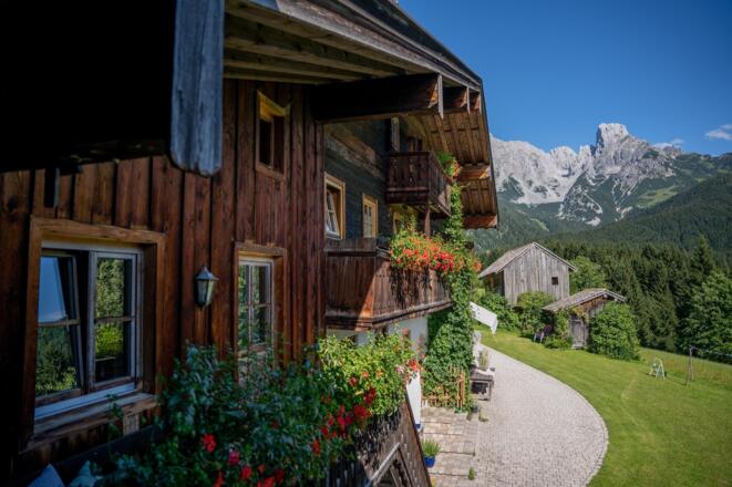 Blick von einer Ferienwohnung Richtung Garten