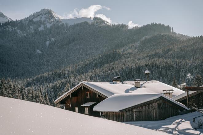 Winterlandschaft am Langfeldgut in Annaberg
