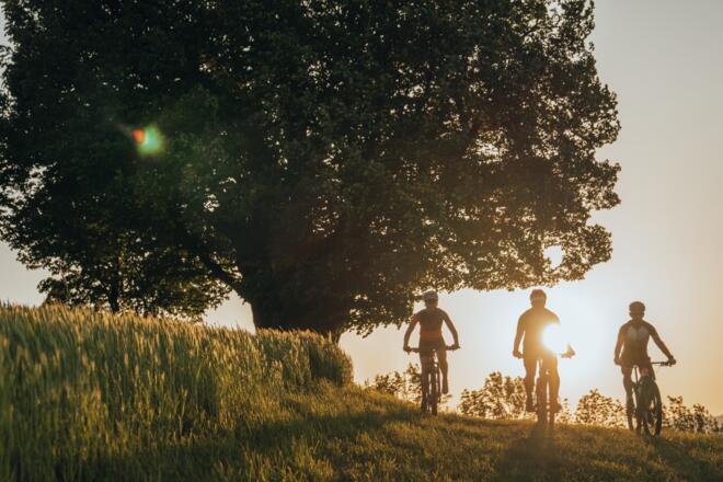 Mountainbiker bei der Mühlholzkapelle