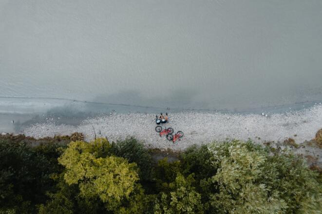 Radfahrer an der Donau Kramesau Neustift