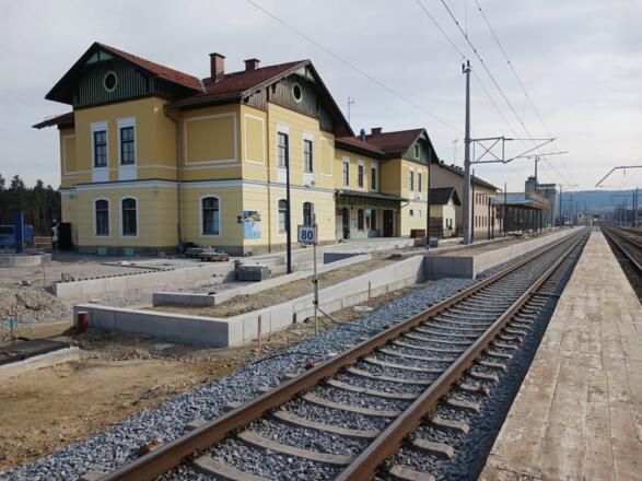 Bahnhof Freistadt beim Umbau März 2023