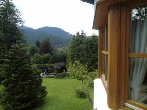 Blick von der Terrasse in die Grünanlage