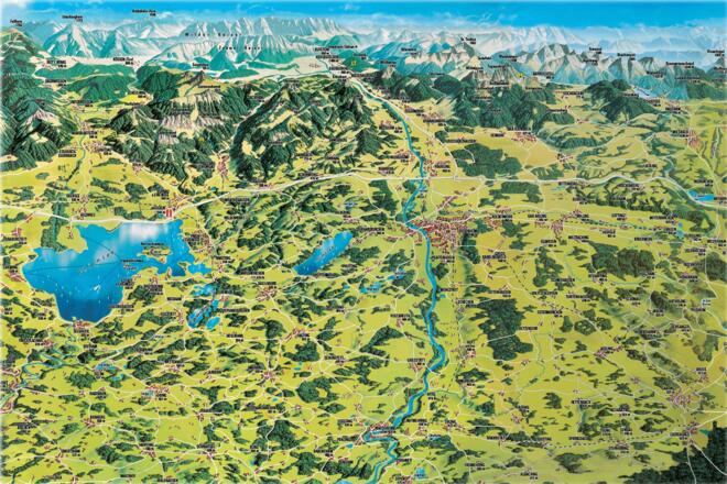 panoramakarte chiemsee alpenland