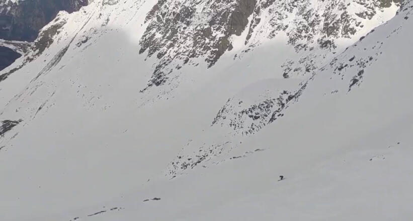 Variantenabfahrt unterhalb des Kraspessees