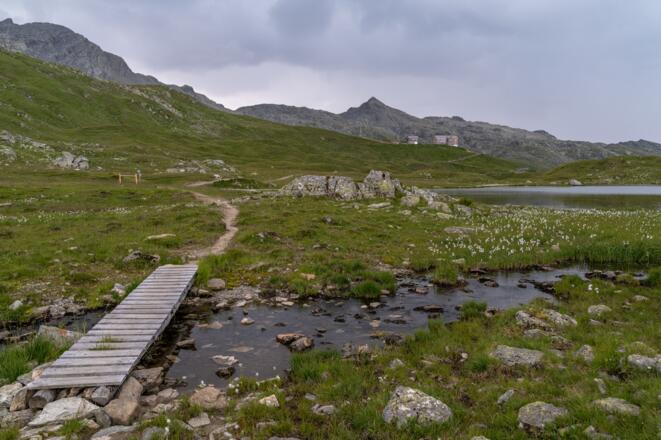 Die Neue Heilbronner Hütte ist fast erreicht.