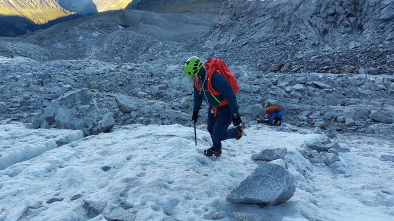 Übergang auf den Olperergletscher.