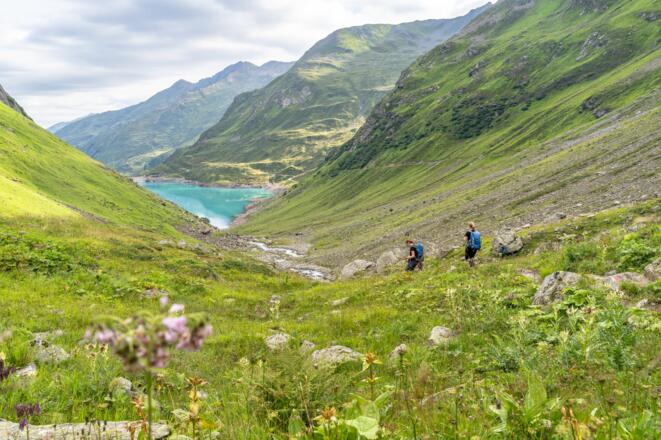 Abstieg von der Darmstädter Hütte in Richtung Kartellspeicher.
