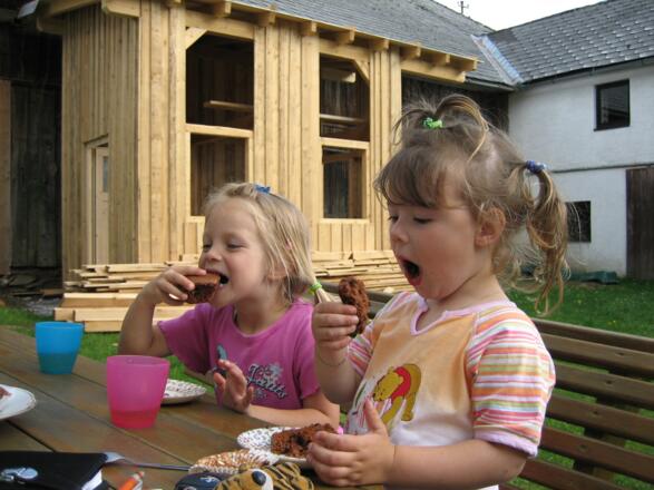 Nach kraeftiger mithilfe braucht man eine kleine Staerkung