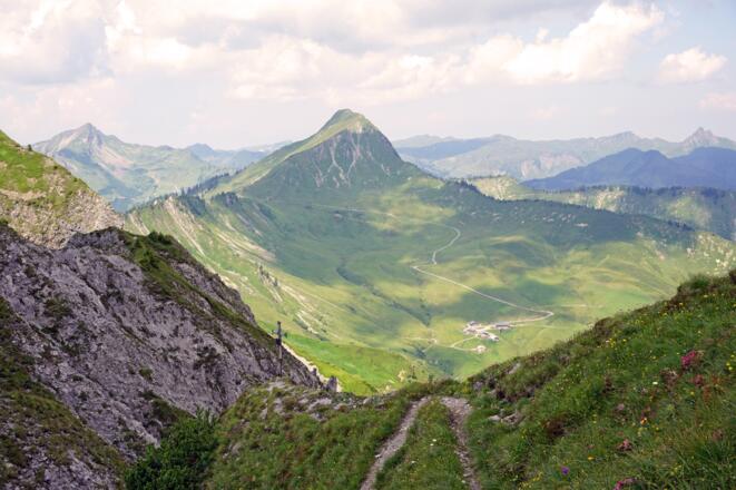 Blick zurück Richtung Zafernhorn und Zafernalpe