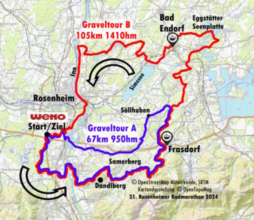 Rosenheimer Radmarathon 24 Graveltouren Übersicht