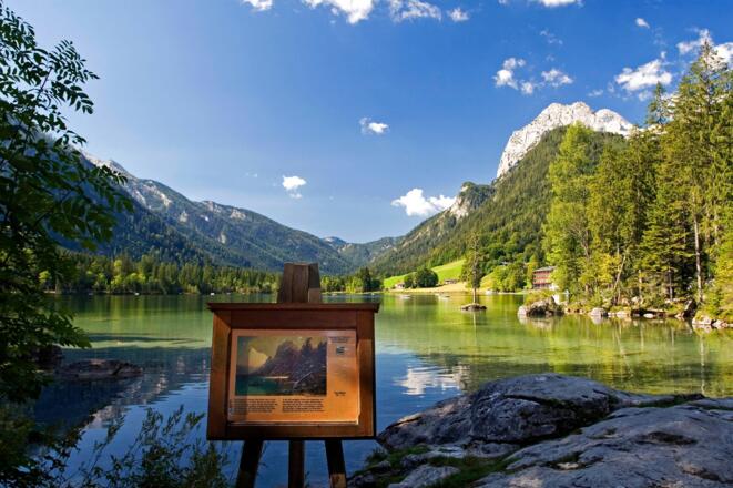 Malerweg Ramsau: Infotafel am Hintersee