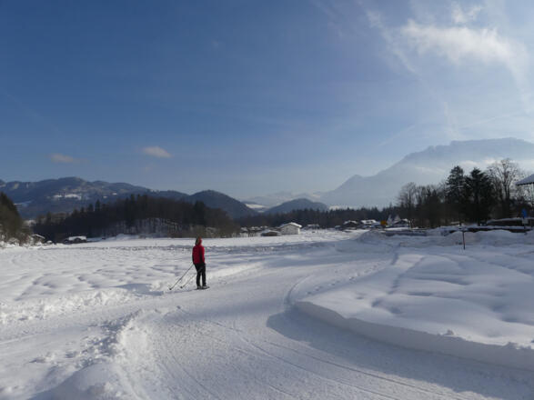 Dorfloipe Niederaudorf mit Kaiserblick