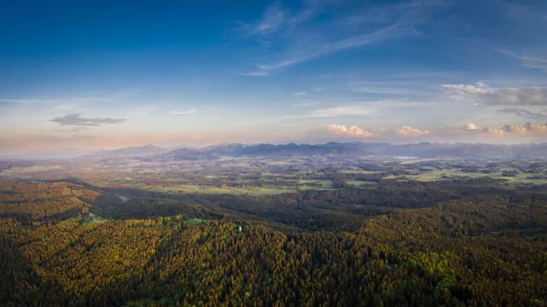 Luftbild in die Alpen