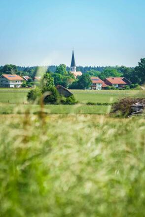 Blick auf die Otterfinger Kirche