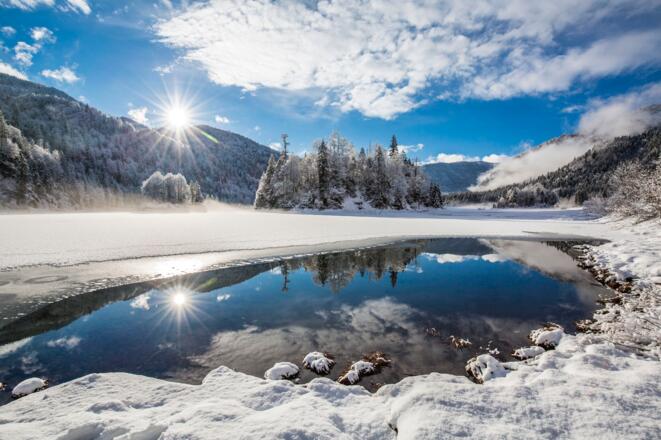 Drei Seen Gebiet im Winter