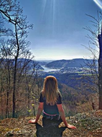 Ausblick zur Donau beim Wandern