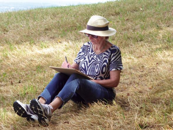 Wandern mit Block und Bleistift