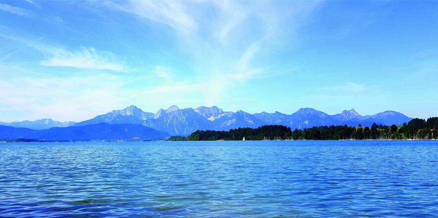 Leerer Forggensee im Winter