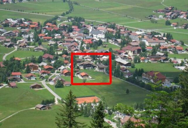 Ansicht Tannheim von Oben, hier sieht man unsere ruhige und zentrale Lage.