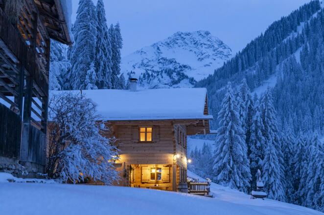 Manuaf Winterabendstimmung Montafon