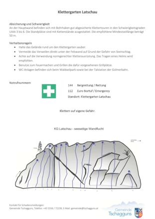 Topo und Infos Klettergarten Latschau