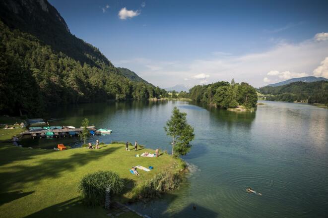 Reintalersee Badestrand Fischerstube