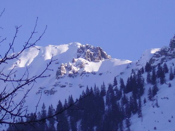 Seltene Schispuren auf der Gamsfreiheit