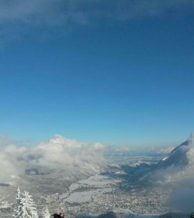 Eiskalter Blick auf Garmisch-Partenkirchen