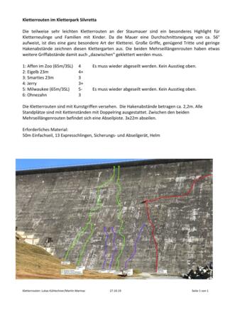 Topo und Infos zum Klettergarten Silvrettasee