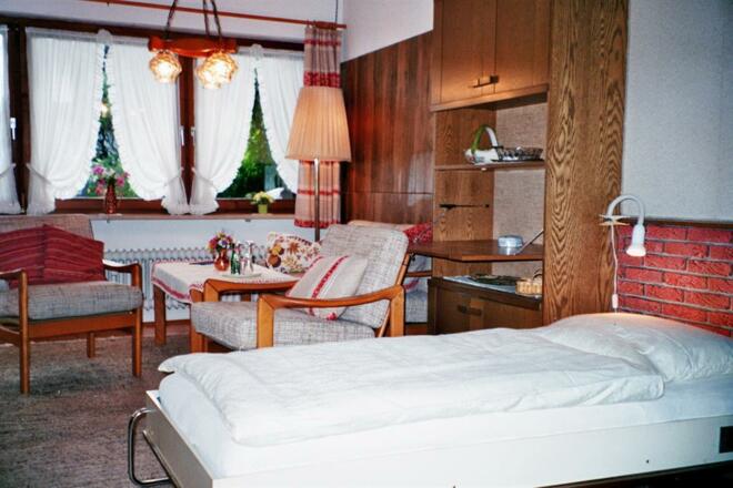 Wohnzimmer mit Schrankbett