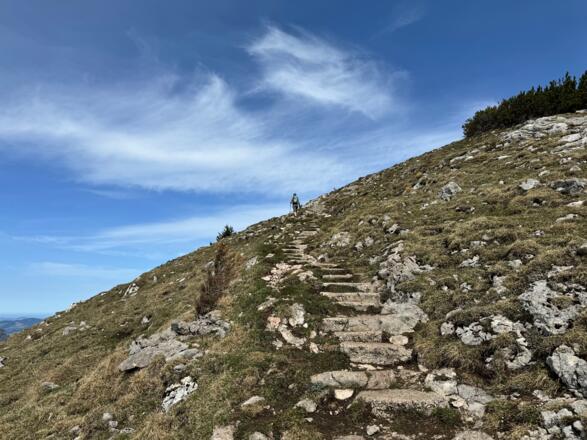 Aufstieg oberhalb der Mittelstation Richtung Schafberg