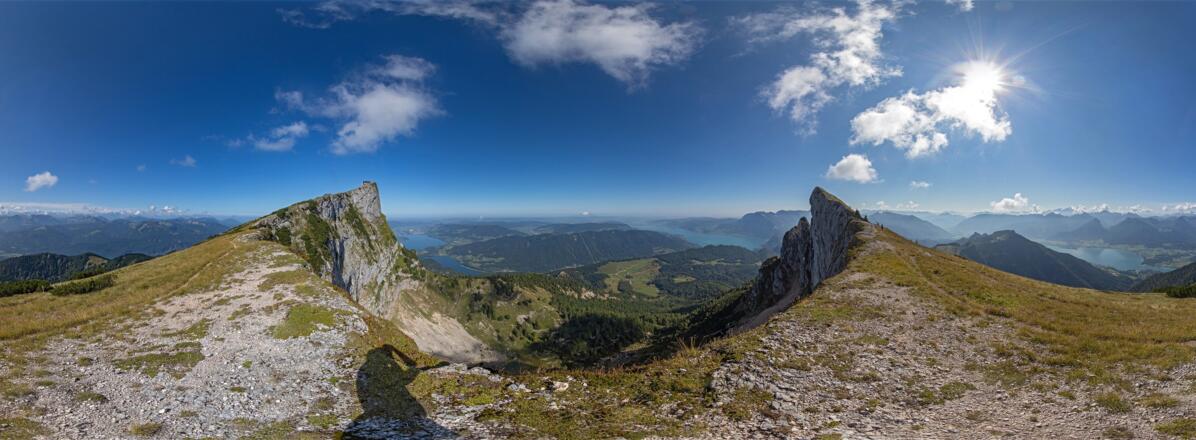 360° Panorama, zwischen Schafbergspitze und Spinnerin