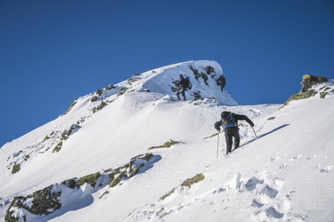 Steiler Schlussanstieg am Ostgrat der Aleitenspitze