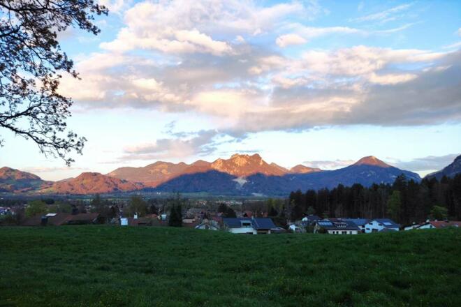 Abendlicher Ausblick auf Brannenburg