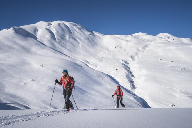 Tolles Skigelände bereits kurz nach der Neuen Bamberger Hütte