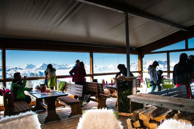 Terrasse Berggasthof Hornboden im Winter