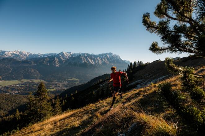 Trailrunning in der Nähe vom Kramer-Gipfel