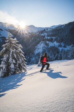 Die Sonne geht über dem Windautal auf an diesem wunderschön winterlichen Dezember-Tag