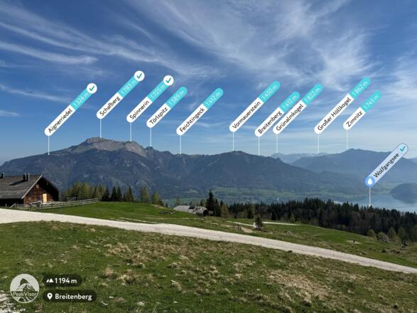 Blick auf den Schafberg & Spinnerin vom Breitenberg