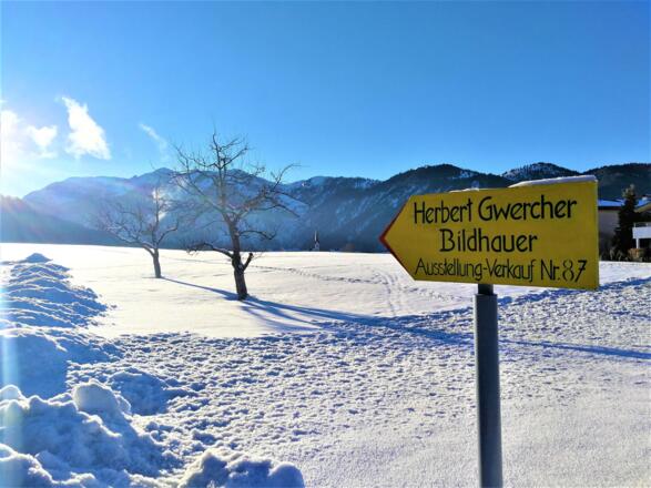 Hinweisschild Winter