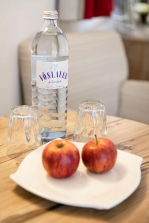 Sporthotel Zimmer frisches Obst Wasser
