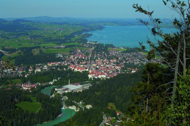 Dreiländereck zu Füssen Blick auf Füssen